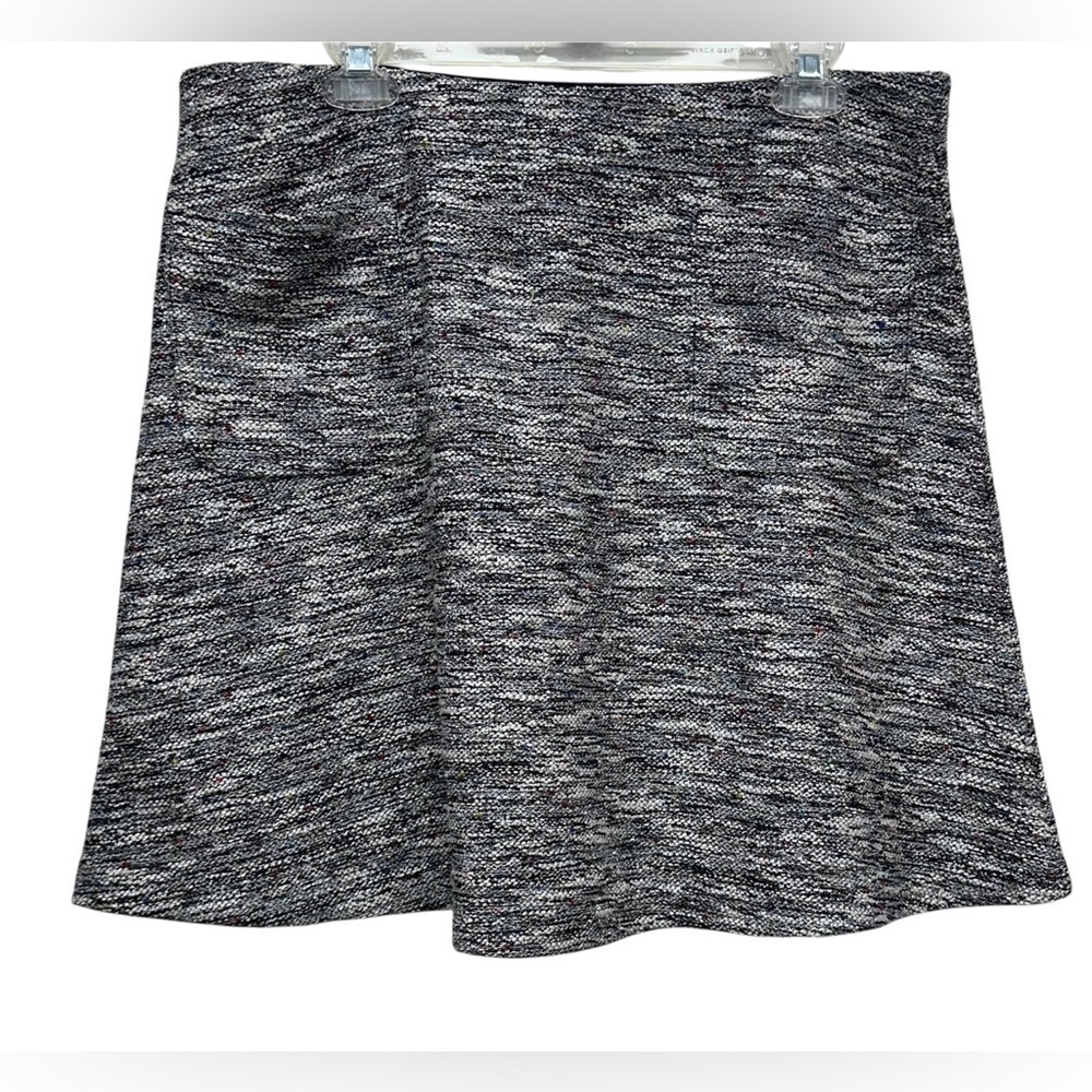 LOFT Women’s Sz L Black White Speckled Multi Colored A-Line Skirt NEW
